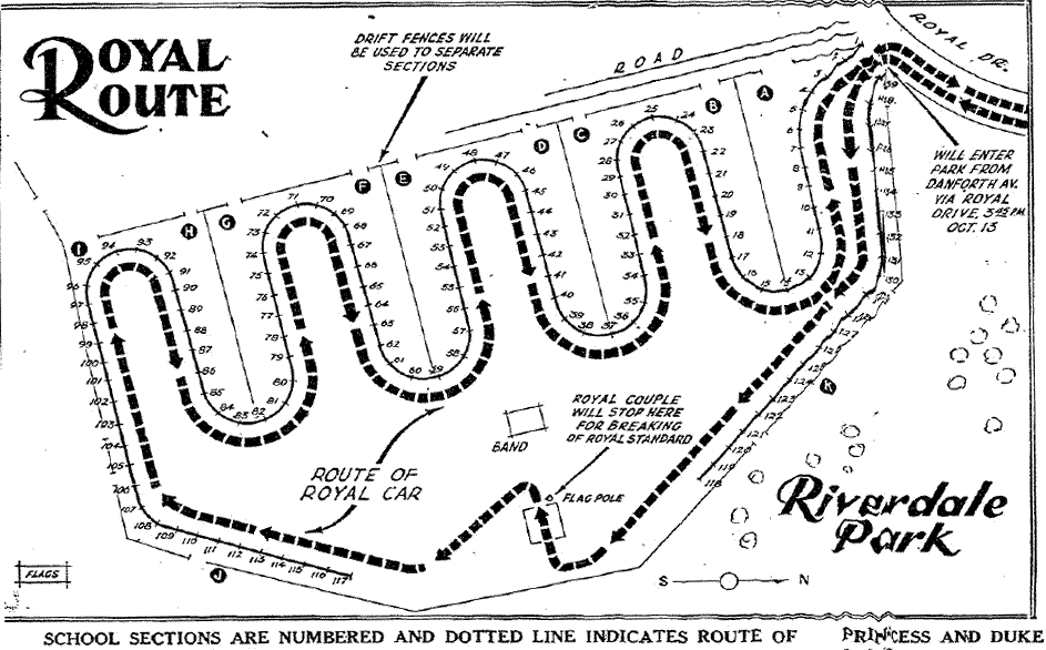 Map of Royal Parade route in Riverdale Park Map of Royal Parade route in Riverdale Park