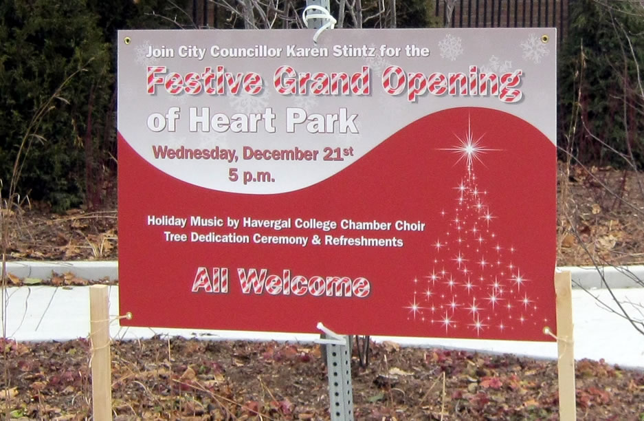 Grand Opening Ceremony for Heart Park, December 21, 2011 Grand Opening Ceremony for Heart Park, December 21, 2011